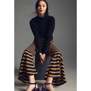 New Anthropologie X Anna Sui Carnaby Flare Pants Size P XS